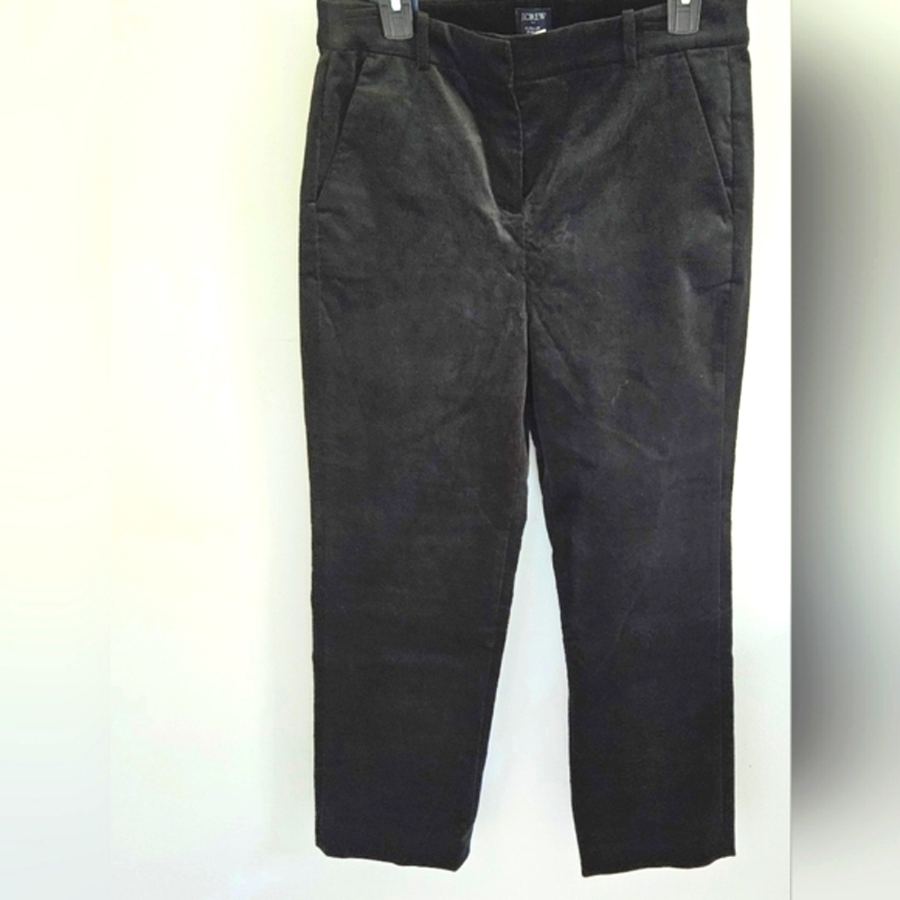 J. Crew NWT Kallie black velvet straight leg pants